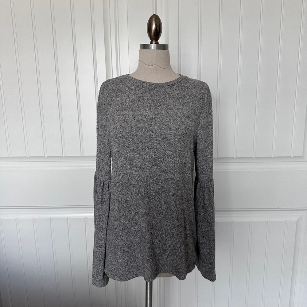 Zara Grey Bell Sleeve Sweater
